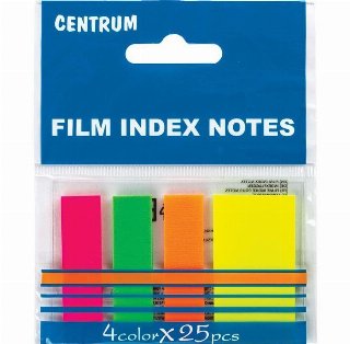 CENTRUM Indeksfaner 45*12, 45*25mm 4 neonfrv.