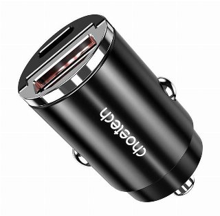 Choetech TC0006 1x USB-A 1x USB-C 30W PD 3.0 car charger (black)