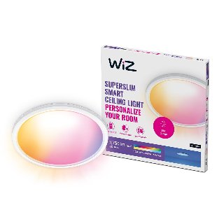 WiZ SuperSlim Smart Loftslampe, 32W, Justerbar hvidt & farvet lys, Ultratyndt moderne design, Hvid