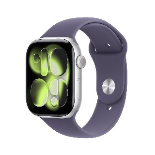 Apple Watch Series 11 GPS 46mm Silver Aluminium Case with Purple Fog Sport Band - Smart ur