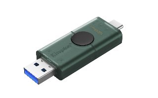 Kingston Datatraveler DUO 256GB USB-A / USB-C Sort, Grøn - USB flashdrive