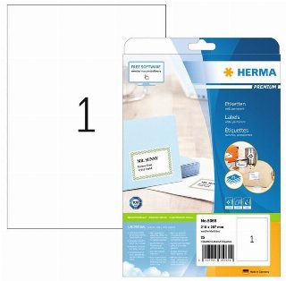 HERMA Premium Laminerede etiketter A4 (210 x 297 mm) 25etikette(r) 5065