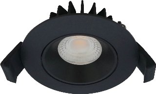 Nordtronic Velia Low Profile indbygningsspot rund 5,5W LED 2700K, mat sort - Forsænket lampe