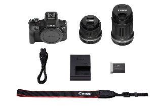 Canon EOS R100 + RF-S 18-45mm f/4.5-6.3 IS STM + RF-S 55-210mm f/5-7.1 IS STM - Digitalkamera - 4K - spejlløst system