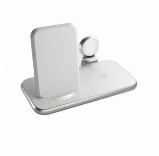 ZENS 4 in 1 Stand+Watch Wireless Charger Aluminium - Trådløs opladningsstander + AC-strømadapter