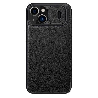Nillkin  Qin Leather Pro Case iPhone 14 Plus Case Camera Cover Holster Cover Case With Flip Black