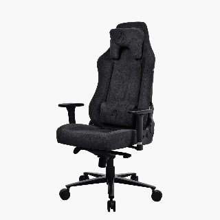 Arozzi Vernazza Soft Fabric - Stol - ergonomisk - armstøtter - vippe - drejeled - Ren sort