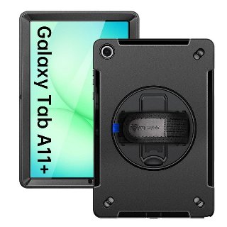 Rainproof military grade rugged case with hand strap and kick-standSamsung Galaxy Tab A11+ Sort