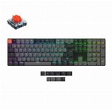 Keychron K5v2 RGB Aluminum Hot Swap QMK Kablet og trådløs Keychron Lavprofil 2.0 Rød Nordisk