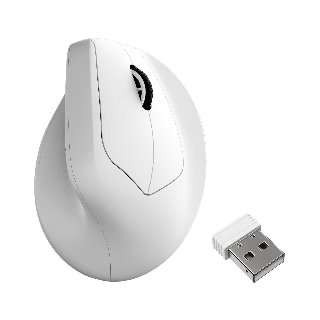 Keychron M5 8K RF Wireless + Bluetooth + USB-C Mus Hvid - Lodret mus - Trådløs, kablet - Optisk
