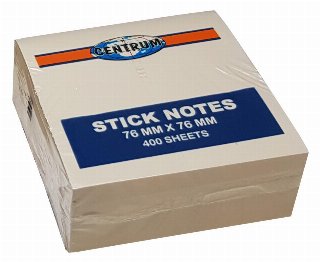 CENTRUM StickNotes 75*75mm. 400 ark. Pastelgul