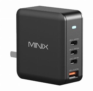 MINIX Minix P165 GaN vægoplader med 3x USB-C- og 1x USB-A-porte