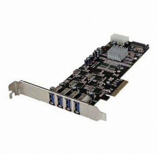 StarTech.com 4 Port Quad Bus PCI Express PCIe USB 3.0 Card w/ UASP & Power - USB-adapter