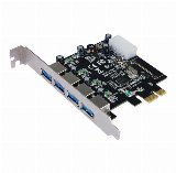 Longshine USB 3.0 Card PCIe 4*extern inkl.SATA Pow - USB-adapter
