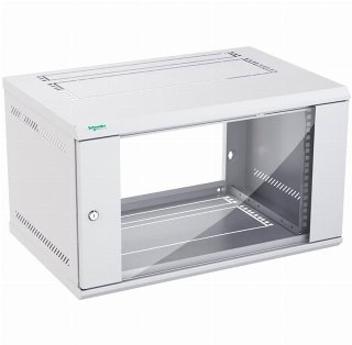 Schneider Electric Actassi 19'' ' vægrack fladpak med glasdør 600x400x352 mm 6HE, lysegrå