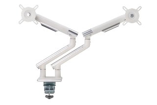 Alterzone Arm Duo dobbelt monitorarm i aluminium, hvid