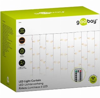 Goobay Light Curtain with 300 LEDs transparent 5 m