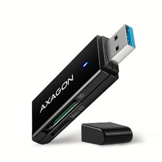 AXAGON Superspeed USB-A SD / microSD kortlæser - Kortlæser - ekstern