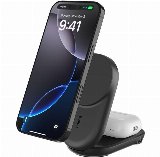 Belkin UltraCharge 25w Qi2 2in1 Magnetic Charger plus USB-C - Trådløs opladningsstander + AC-strømadapter