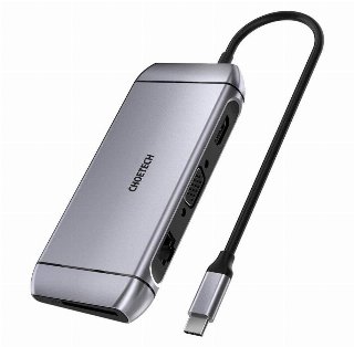 Choetech 9-in-1 4K HDMI 100W PD and USB 3.0 USB-C Hub Gray USB hub