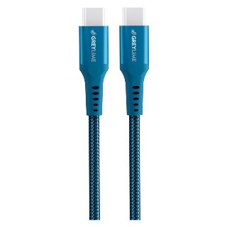 GreyLime Braided USB-C to USB-C 60W Cable Blue 3 m