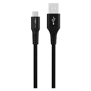 GreyLime Braided USB-A to USB-C Cable Black 3 m