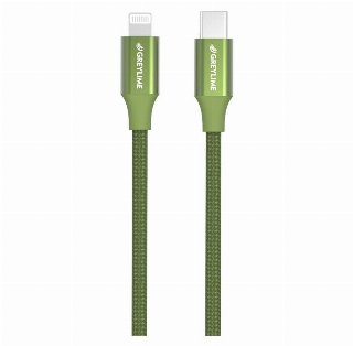 GreyLime Braided USB-C to MFi Lightning Cable Green 2 m
