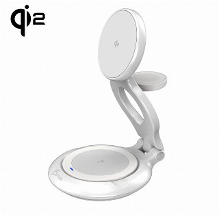 j5create Qi2 3-in-1 Magnetic Foldable Wireless Charging Station - Trådløs opladningsstander