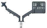 Leitz Ergo pladsbesparende dual monitor arm & laptop arm, Grå