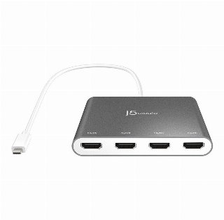 JCA366-N USB-C to 4-Port HDMI Multi-Monitor Adapter